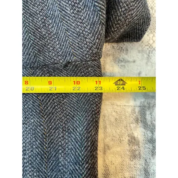 Vtg Cricketeer 48R Herringbone Wool Tweed Sport Coat Jacket Gray